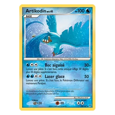 Carte Artikodin - Rare (Brillante) de Pokémon Platine Vainqueurs Suprêmes 16/147