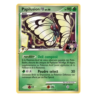 Papilusion 17/147 : Joyau Rare (Brillante) de l'extension Pokémon Platine Vainqueurs Suprêmes