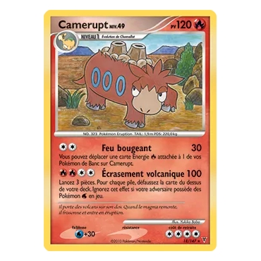 Découvrez Camerupt, carte Rare (Brillante) de la série Platine Vainqueurs Suprêmes