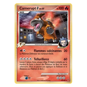 Camerupt 19/147 : Joyau Rare (Brillante) de l'extension Pokémon Platine Vainqueurs Suprêmes