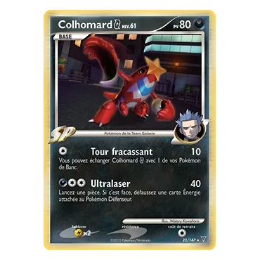 Colhomard 23/147 : Joyau Rare (Brillante) de l'extension Pokémon Platine Vainqueurs Suprêmes