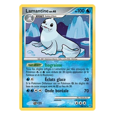 Découvrez Lamantine, carte Rare (Brillante) de la série Platine Vainqueurs Suprêmes