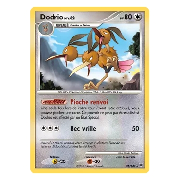 Carte Dodrio - Rare (Brillante) de Pokémon Platine Vainqueurs Suprêmes 25/147