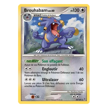 Carte Brouhabam - Rare (Brillante) de Pokémon Platine Vainqueurs Suprêmes 28/147