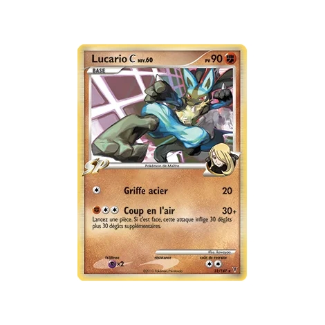 Lucario 31/147 : Joyau Rare (Brillante) de l'extension Pokémon Platine Vainqueurs Suprêmes