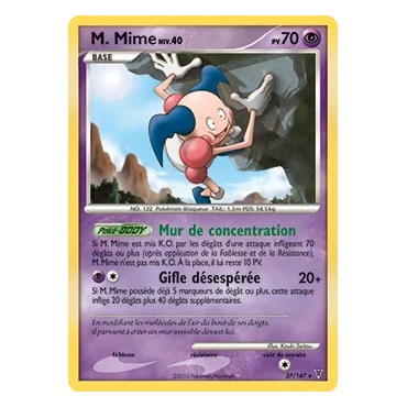 Découvrez M. Mime, carte Rare (Brillante) de la série Platine Vainqueurs Suprêmes