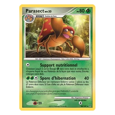 Carte Parasect - Rare (Brillante) de Pokémon Platine Vainqueurs Suprêmes 38/147