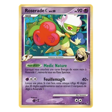 Découvrez Roserade, carte Rare (Brillante) de la série Platine Vainqueurs Suprêmes