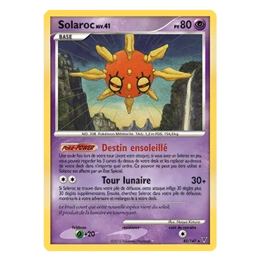 Découvrez Solaroc, carte Rare (Brillante) de la série Platine Vainqueurs Suprêmes