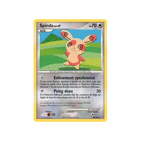 Carte Spinda - Rare (Brillante) de Pokémon Platine Vainqueurs Suprêmes 46/147