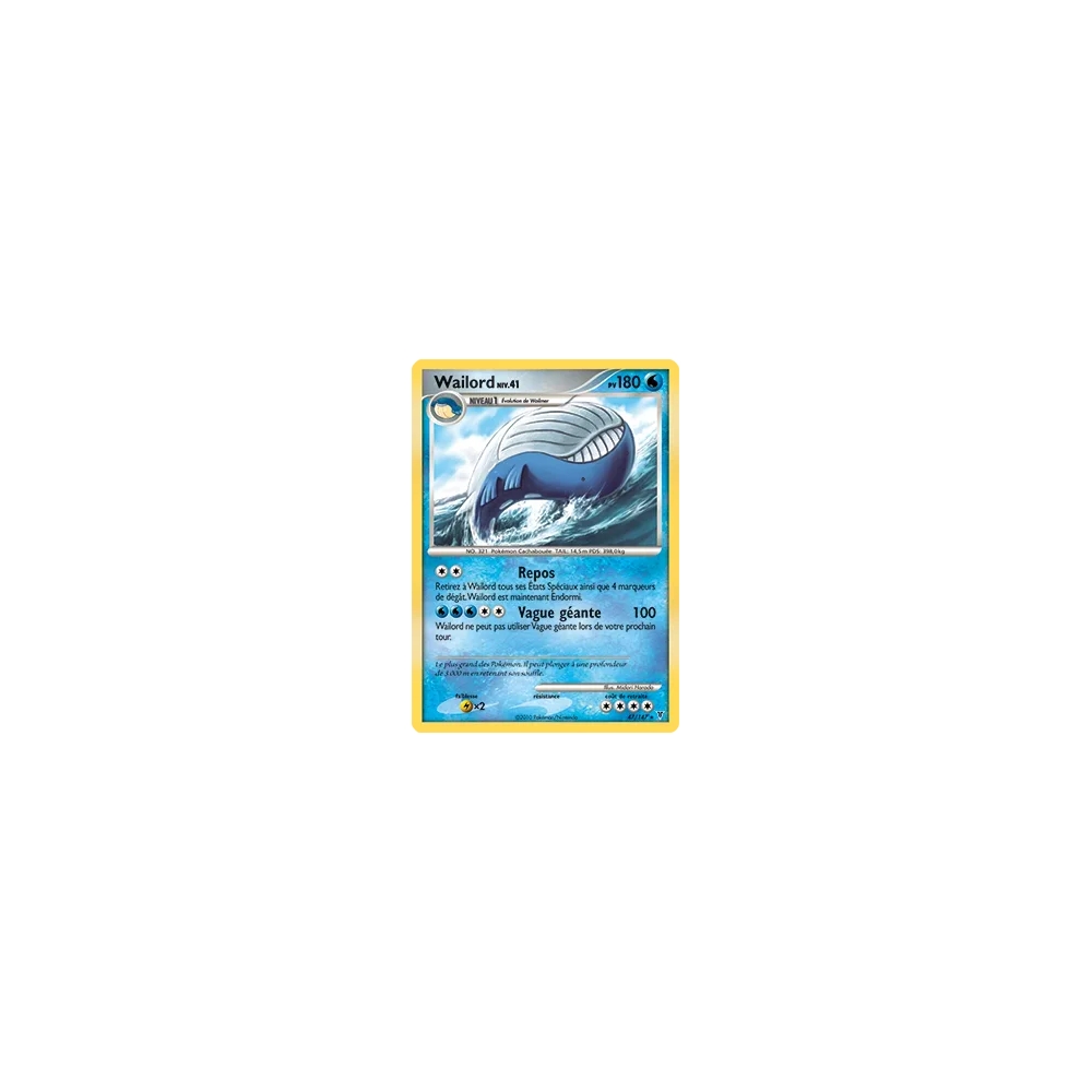 Wailord 47/147 : Joyau Rare (Brillante) de l'extension Pokémon Platine Vainqueurs Suprêmes