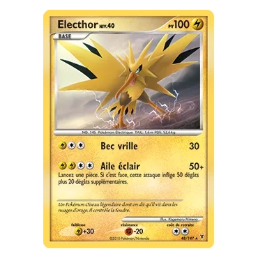 Electhor 48/147 : Joyau Rare (Brillante) de l'extension Pokémon Platine Vainqueurs Suprêmes