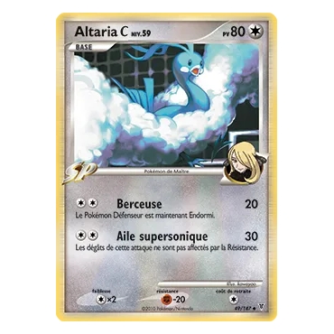 Carte Altaria - Peu commune (Brillante) de Pokémon Platine Vainqueurs Suprêmes 49/147