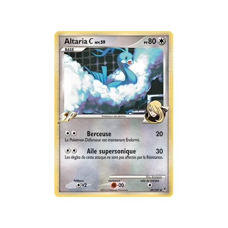 Carte Altaria - Peu commune (Brillante) de Pokémon Platine Vainqueurs Suprêmes 49/147