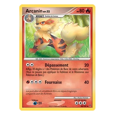 Carte Arcanin - Peu commune (Brillante) de Pokémon Platine Vainqueurs Suprêmes 50/147