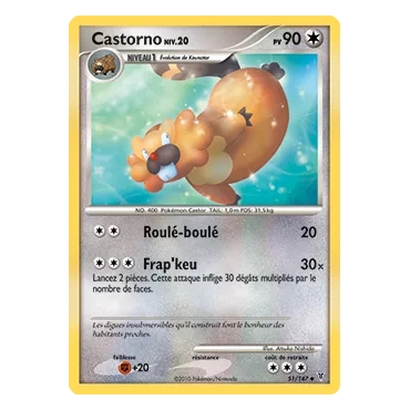 Carte Castorno - Peu commune (Brillante) de Pokémon Platine Vainqueurs Suprêmes 51/147