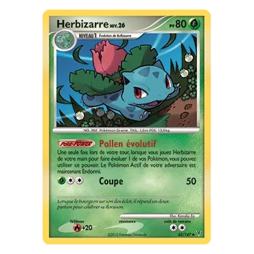 Carte Herbizarre - Peu commune (Brillante) de Pokémon Platine Vainqueurs Suprêmes 62/147
