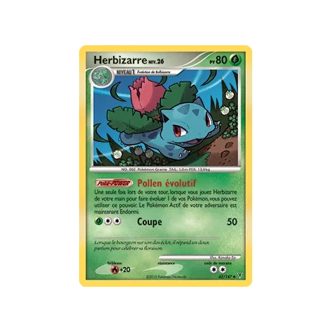 Carte Herbizarre - Peu commune (Brillante) de Pokémon Platine Vainqueurs Suprêmes 62/147