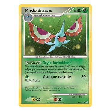 Carte Maskadra - Peu commune (Brillante) de Pokémon Platine Vainqueurs Suprêmes 68/147