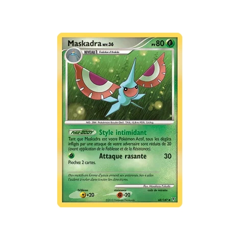 Carte Maskadra - Peu commune (Brillante) de Pokémon Platine Vainqueurs Suprêmes 68/147