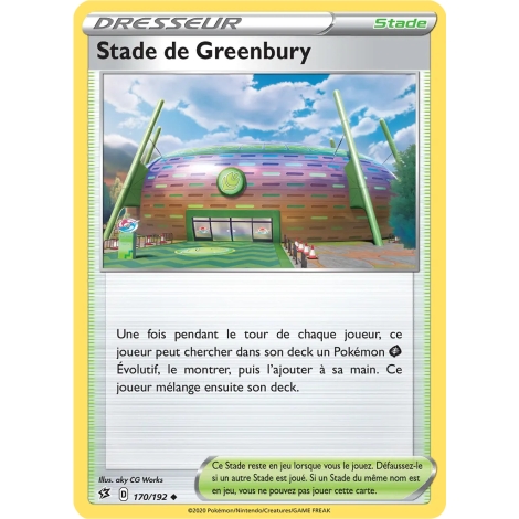 Carte Stade de Greenbury - Peu commune (Brillante) de Pokémon Épée et Bouclier Clash des Rebelles 170/192