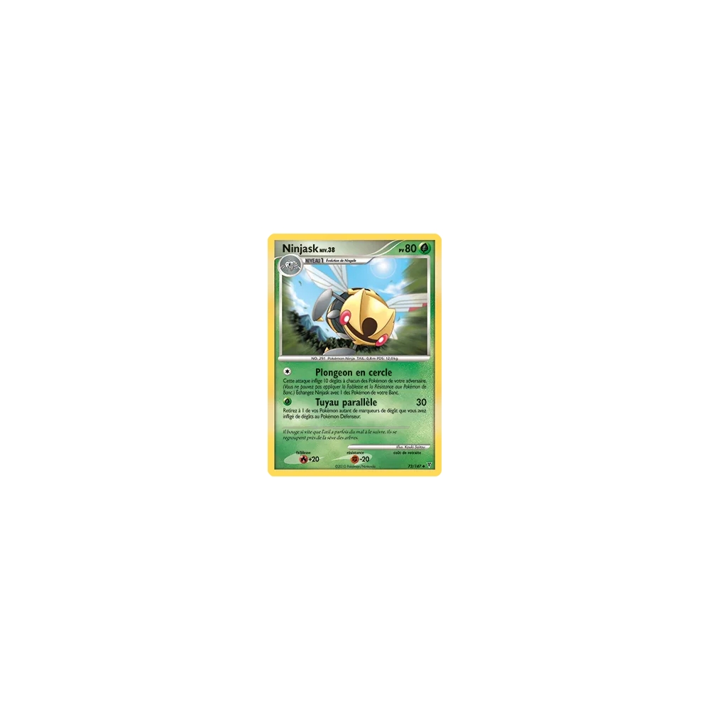 Carte Ninjask - Peu commune (Brillante) de Pokémon Platine Vainqueurs Suprêmes 73/147