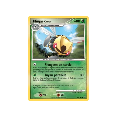 Carte Ninjask - Peu commune (Brillante) de Pokémon Platine Vainqueurs Suprêmes 73/147