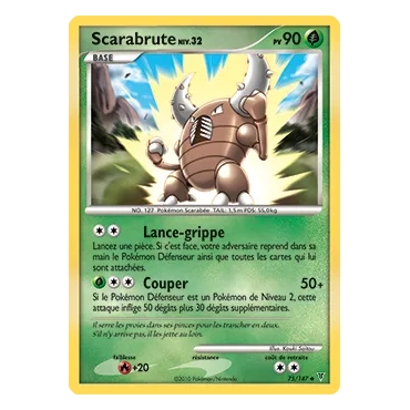 Scarabrute 75/147 : Joyau Peu commune (Brillante) de l'extension Pokémon Platine Vainqueurs Suprêmes