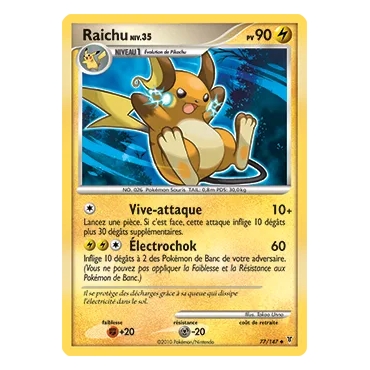 Raichu 77/147 : Joyau Peu commune (Brillante) de l'extension Pokémon Platine Vainqueurs Suprêmes