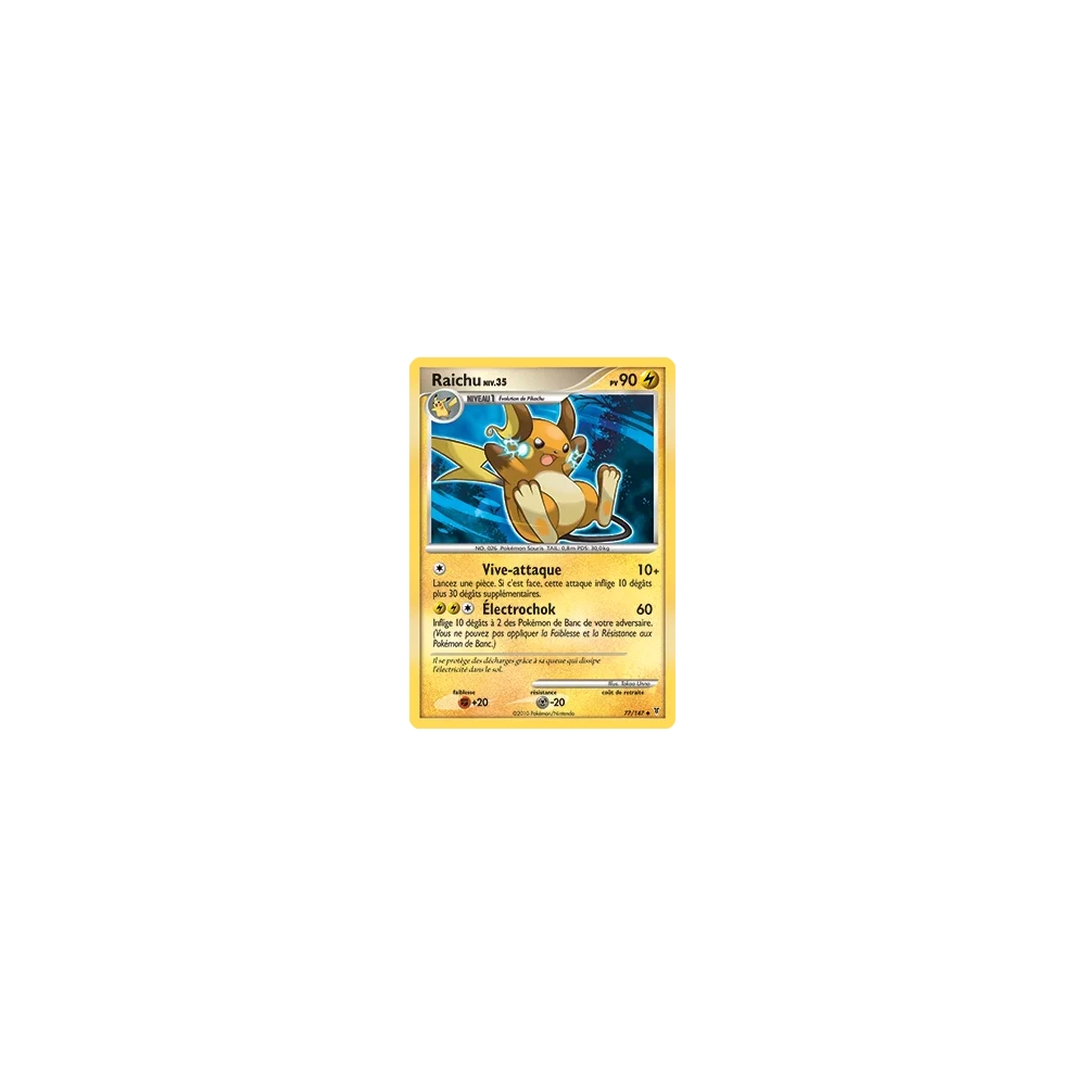 Raichu 77/147 : Joyau Peu commune (Brillante) de l'extension Pokémon Platine Vainqueurs Suprêmes