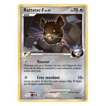 Rattatac 78/147 : Joyau Peu commune (Brillante) de l'extension Pokémon Platine Vainqueurs Suprêmes