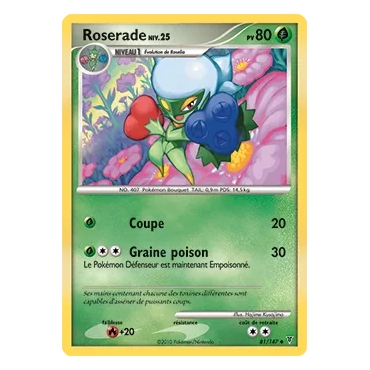 Découvrez Roserade, carte Peu commune (Brillante) de la série Platine Vainqueurs Suprêmes