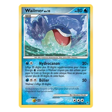 Découvrez Wailmer, carte Peu commune (Brillante) de la série Platine Vainqueurs Suprêmes