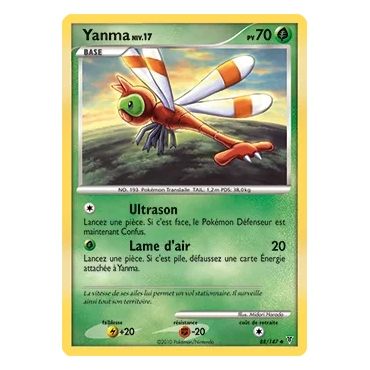 Découvrez Yanma, carte Peu commune (Brillante) de la série Platine Vainqueurs Suprêmes