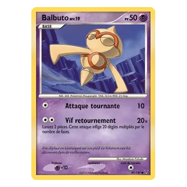 Balbuto 89/147 : Joyau Commune (Brillante) de l'extension Pokémon Platine Vainqueurs Suprêmes