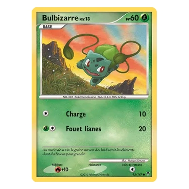 Bulbizarre 93/147 : Joyau Commune (Brillante) de l'extension Pokémon Platine Vainqueurs Suprêmes