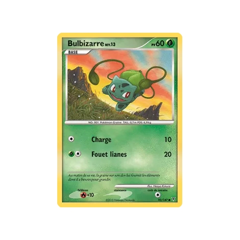 Bulbizarre 93/147 : Joyau Commune (Brillante) de l'extension Pokémon Platine Vainqueurs Suprêmes