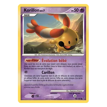 Carte Korillon - Commune (Brillante) de Pokémon Platine Vainqueurs Suprêmes 98/147