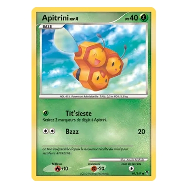 Découvrez Apitrini, carte Commune (Brillante) de la série Platine Vainqueurs Suprêmes