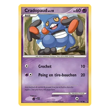 Cradopaud 101/147 : Joyau Commune (Brillante) de l'extension Pokémon Platine Vainqueurs Suprêmes