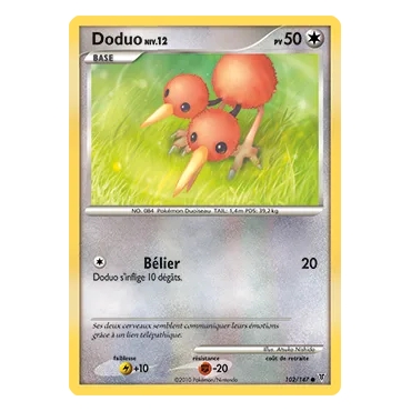 Carte Doduo - Commune (Brillante) de Pokémon Platine Vainqueurs Suprêmes 102/147