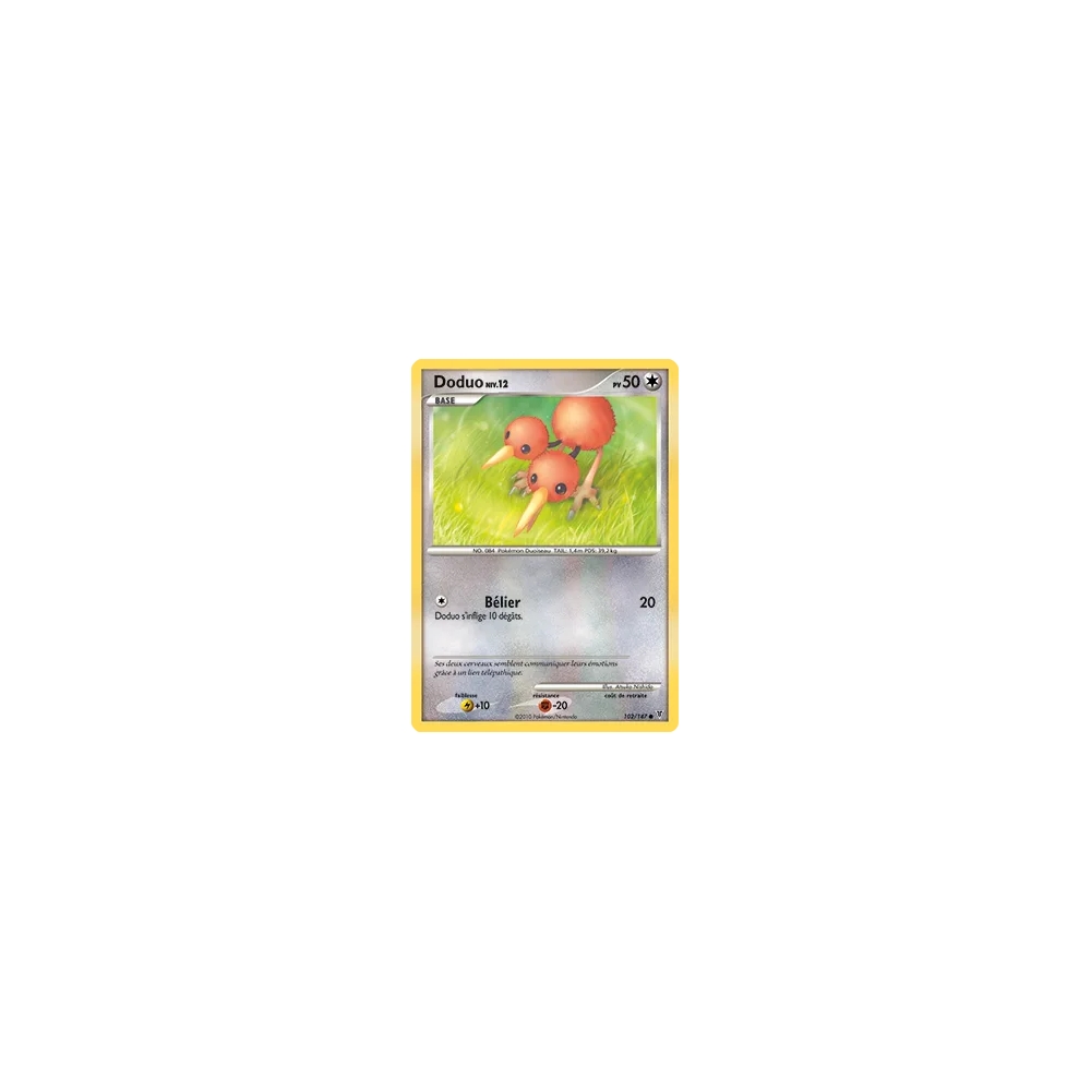 Carte Doduo - Commune (Brillante) de Pokémon Platine Vainqueurs Suprêmes 102/147