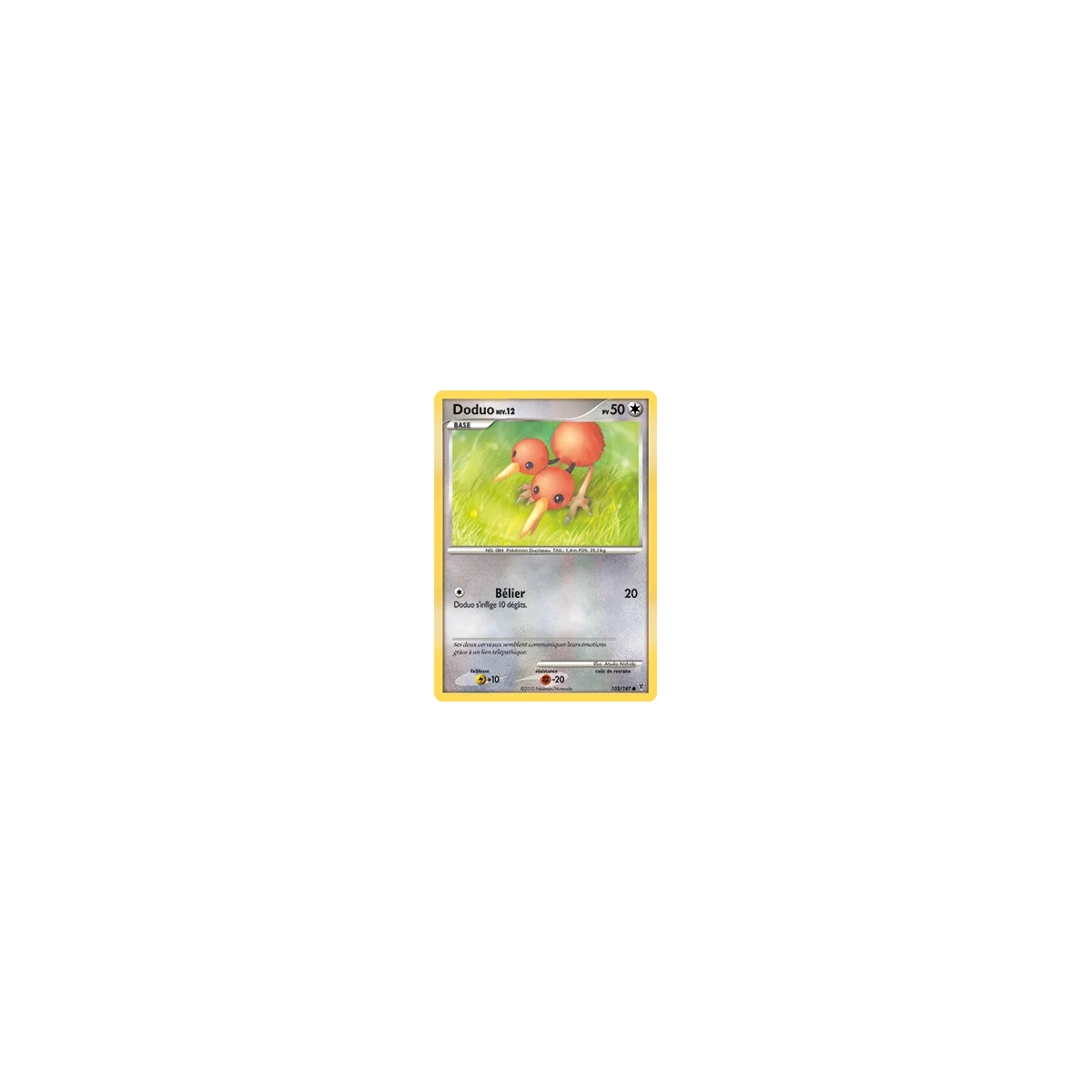 Carte Doduo - Commune (Brillante) de Pokémon Platine Vainqueurs Suprêmes 102/147