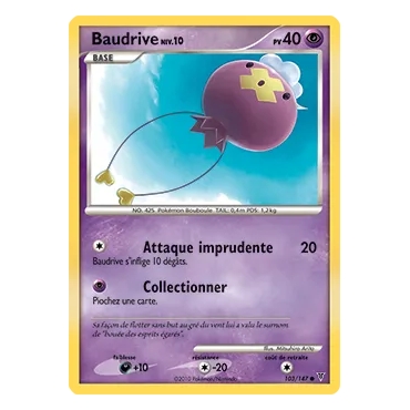 Baudrive 103/147 : Joyau Commune (Brillante) de l'extension Pokémon Platine Vainqueurs Suprêmes