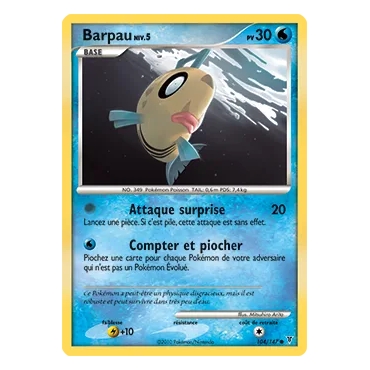 Carte Barpau - Commune (Brillante) de Pokémon Platine Vainqueurs Suprêmes 104/147