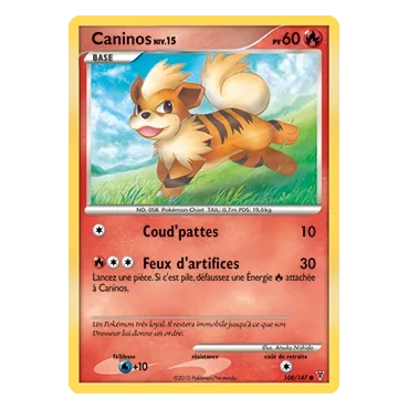 Caninos 108/147 : Joyau Commune (Brillante) de l'extension Pokémon Platine Vainqueurs Suprêmes