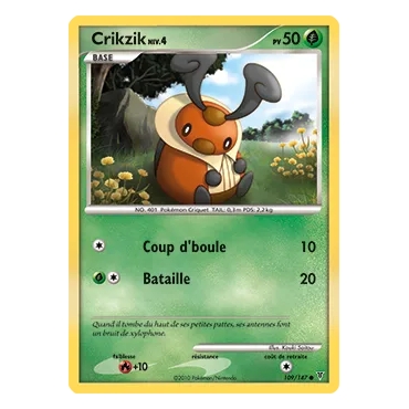 Carte Crikzik - Commune (Brillante) de Pokémon Platine Vainqueurs Suprêmes 109/147