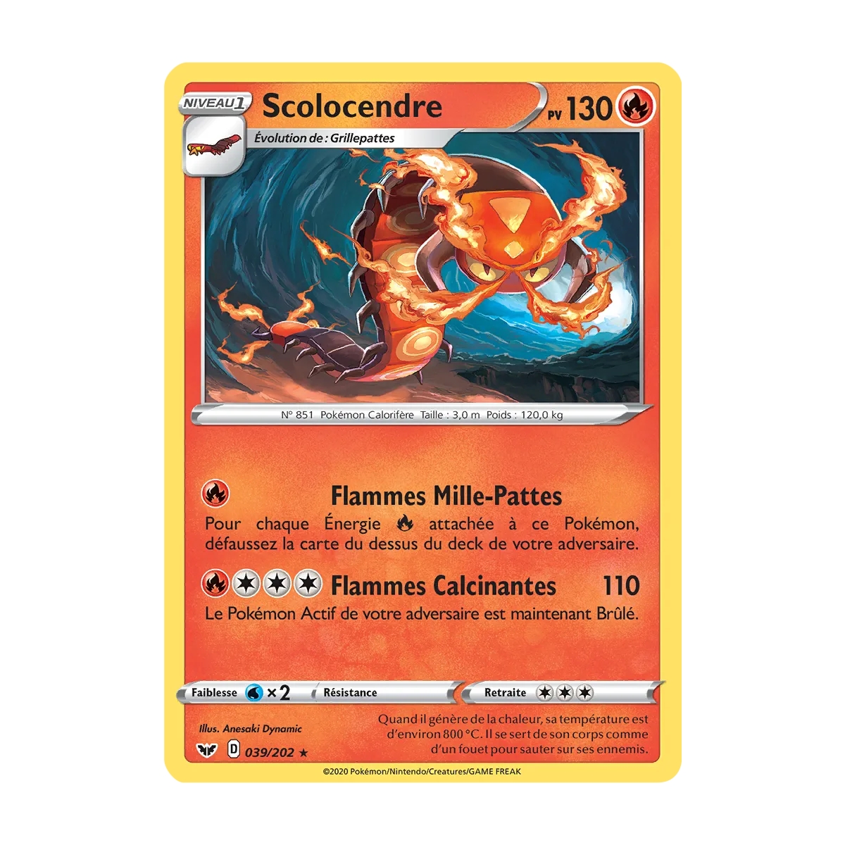 Scolocendre 039/202 : Joyau Rare (Brillante) de l'extension Pokémon Épée et Bouclier