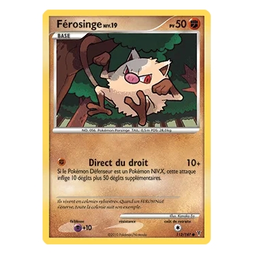 Découvrez Férosinge, carte Commune (Brillante) de la série Platine Vainqueurs Suprêmes