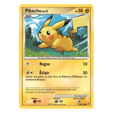 Découvrez Pikachu, carte Commune (Brillante) de la série Platine Vainqueurs Suprêmes